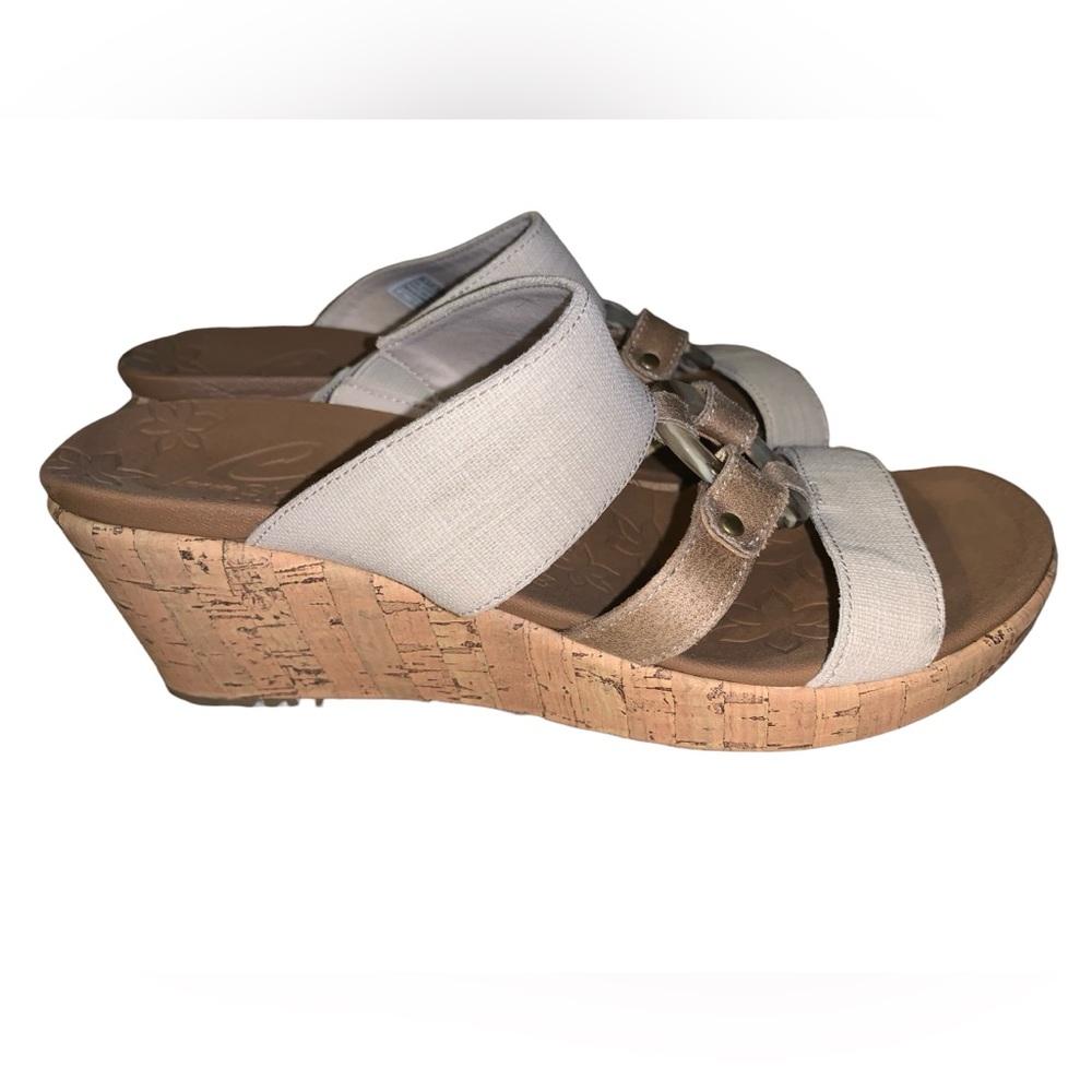 Skechers Women’s Luxe Foam Wedge Sandals Cali Beverlee Sail Away Natural Sz 8.5 - Picture 5 of 8